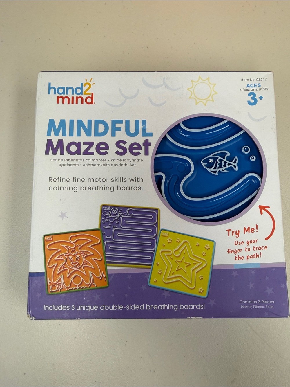 hand2mind Mindful Maze Set - Blue, Purple, Yellow